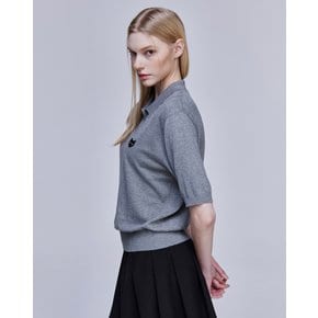 [파주점] [송지오우먼]지제로 팬서 오픈 카라 니트 그레이 WH3KT803GY