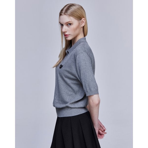 [파주점] 지제로 팬서 오픈 카라 니트 그레이 WH3KT803GY