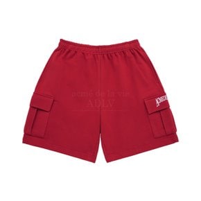 AE LOGO CARGO SHORT PANTS RED AE로고 카고 팬츠 레드