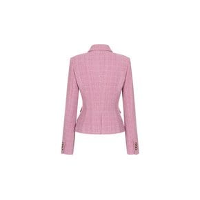 112083 Wide Notched Collar Tweed Jacket-PK