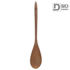 (약재로 사용하는) 티크 나무-동글 손잡이 볶음 주걱 (32x6cm)