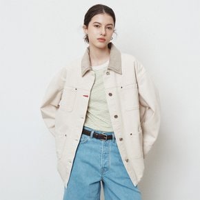 Overfit Color Cotton Work Jacket _Ivory_LSTD0JK03W