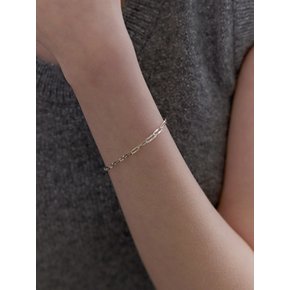 [진주귀걸이 2종 증정] Shiny cutting link chain bracelet