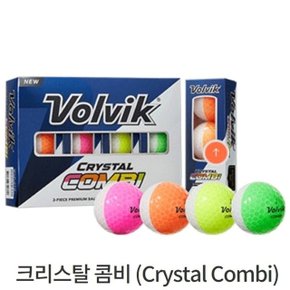 볼빅 4색혼합 듀얼칼라 Crystal Combi 3피스 골프공