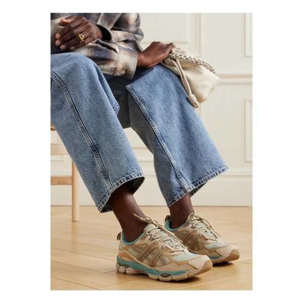 젤-nyc 유틸리티 가죽 고무 트리밍 립스탑 스니커즈 베이지 1647597352723172