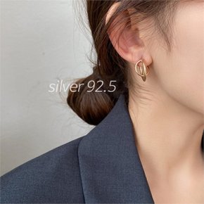 silver 92.5 트위스트 더블 링 이어링_P091952329