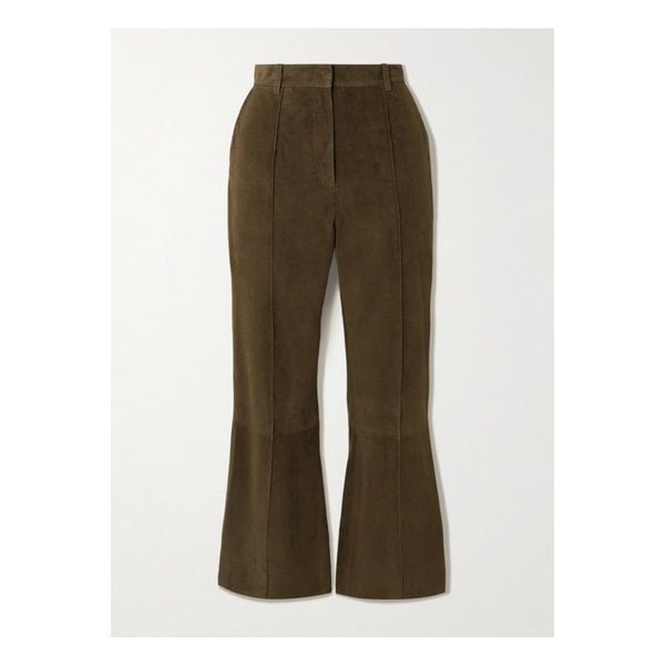 크롭 스웨이드 플레어 팬츠 다크 그린 46376663162953758