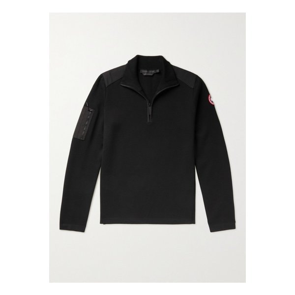 스톰몬트 슬림핏 코듀라 트리밍 메리노 울 하프 집 스웨터 6630340696615370