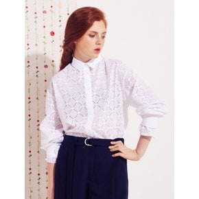 EYELET SHIRT  (WHITE)