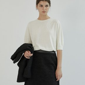 / [SK22072] Natural leather point skirt