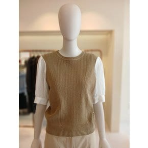 [여주점] 씨씨콜렉트 소매텍스처블록블라우스E252psc166