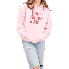 4868635 FRIDAY + SATURDAY Love Made Me Crazy Hoodie In Light P