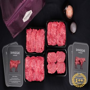 한우비 [산지직송/냉장]  1++(8)등급  프리미엄 한우암소구이 선물세트6호2.4kg(등심*2팩.안심.채끝 각600g))