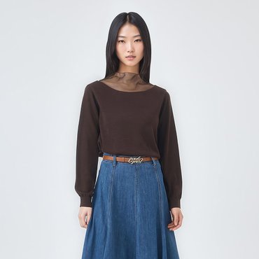 린 오간자 라운드넥 풀오버 LKPOOI0100