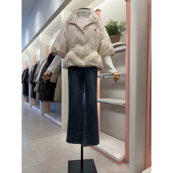 [여주점] 여성 숏 슬리브 자수 퀼팅 구스다운(ITPAWPD310)