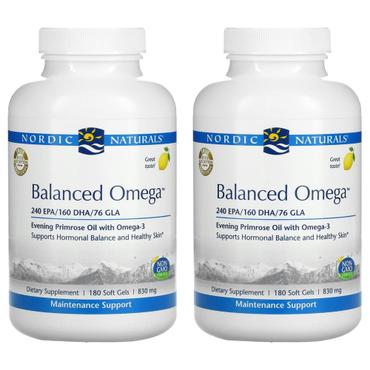 노르딕내추럴 [해외직구] Nordic Naturals 노르딕내추럴 밸런스 오메가 830mg 레몬맛 180소프트겔 2팩