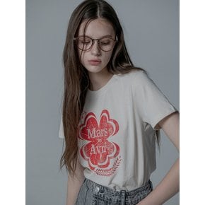 VINTAGE CLOVER TSHIRT_BUTTER VERMILION