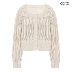 스퀘어넥 펀칭 라인 니트 가디건 (AFX1HY51A)