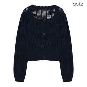 스퀘어넥 펀칭 라인 니트 가디건 (AFX1HY51A)