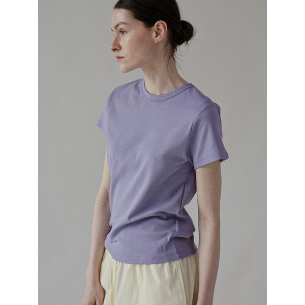 컬러 코튼 반팔 티셔츠_purple