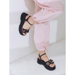 Ribbi Petite Ribbon Platform Sandals - Noir Black