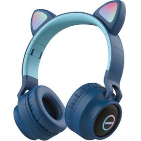 LED 라이트닝 스테레오 블루투스 헤드폰 다크블루 DRGO-BH028C