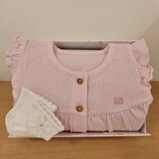 [25S/S출산선물]PK)젤라또민소매우주복&앙쥬리본양말세트(35370-041-22*35170-011-03)