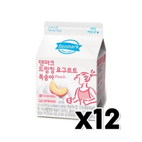 덴마크 드링킹 요구르트 복숭아 팩음료 275ml x 12개