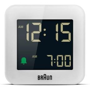 영국 브라운 탁상시계 Braun 디지털 Travel Alarm Clock with Snooze Compact Size Negative LCD