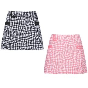 24S/S 여름신상 여성 옵아트 사이드 플리츠 큐롯 스커트 (421D2PC404)