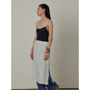 See-through Wrinkle Slit Layered Skirt