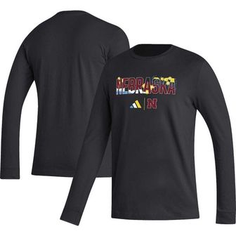 아디다스 5118008 Adidas Mens adidas Black Nebraska Huskers Honoring Excellence Long Sleeve T-Shirt