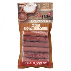 오리맛 라이스크리스피롤 6개입 애견간식 반려동물