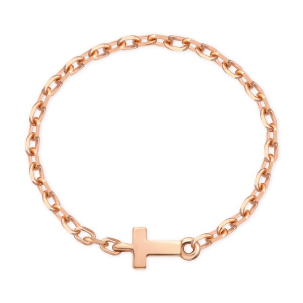 [비앤비골드] 14K 이니셜 T 심플 열송이 체인실반지 SRS37433