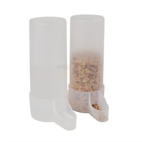 기본 대롱물통 100ml 앵무새 잉꼬 핀치 메추리 병아리 새장 새물통