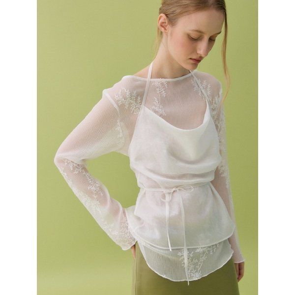 BLUR FLOWER TOP - WHITE