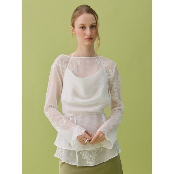 BLUR FLOWER TOP - WHITE