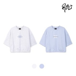 주니어 여아밑단밴딩크롭티 초등 고학년 여아크롭반팔티셔츠(2425T170)