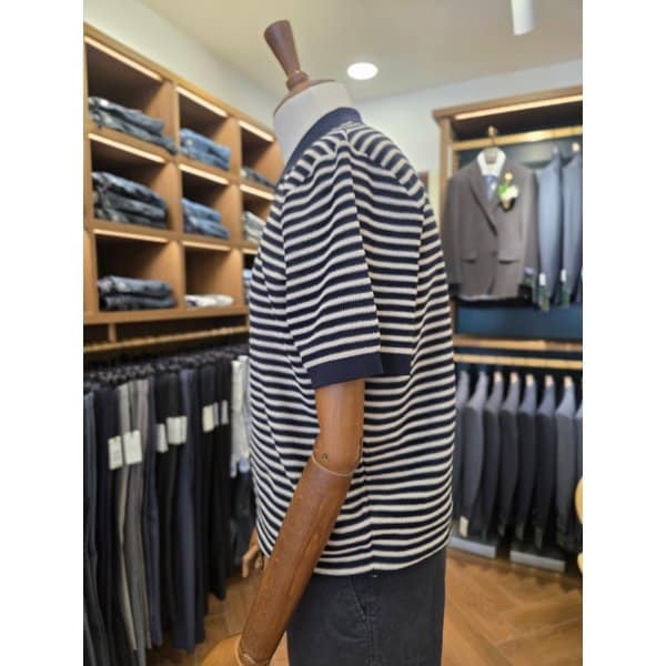 [여주점] 코오롱 브렌우드 남성 리버티 워셔블 스트라이프 폴로넥 스웨터 BRWAM26512NYX BUX REX