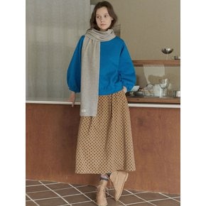 Round Volume Sleeve Brushed Sweatshirts - BLUE (기모)