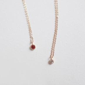 [비베] 14k Rosegold Birthstone Mini Necklace (S1878548)