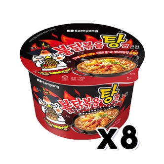  불닭볶음탕면 큰사발 컵라면 120g x 8개