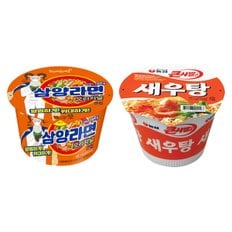 삼양라면 큰컵x6컵+농심 새우탕 큰사발x6컵 무료배송