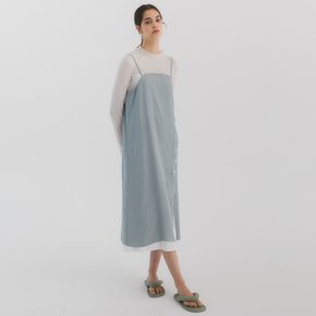 Lina Sleeveless Button Slit Dress_Dusty Mint