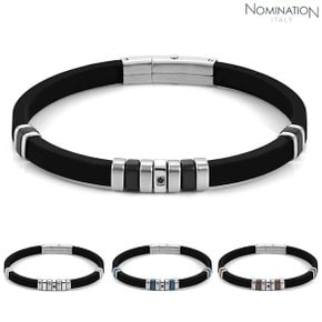 팔찌 CITY (시티) bracelet in steel silicon and BLACK CZ 028805 (택1)