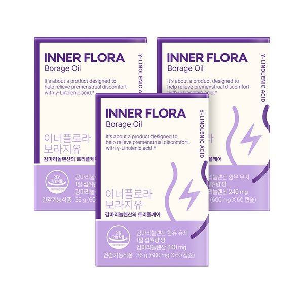 여성 PMS 개선 이너플로라 보라지유 감마리놀렌산 (30일) x 3개입