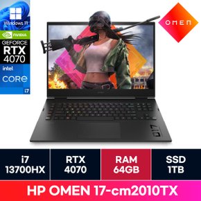 HP OMEN 17-cm2010TX i7 13세대 윈도우탑재 RTX4070 게이밍 노트북 (64GB/1TB) ON