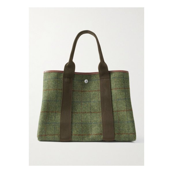 휘 드 베르누이 트라베르세 헌팅 미디엄 웹빙 체크 울 펠트 토트백 46376663162918549