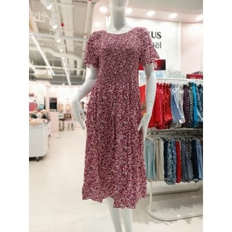 와코루 [부산점] 레이온 꽃나염 스모킹 원피스(WGN7179 VI)