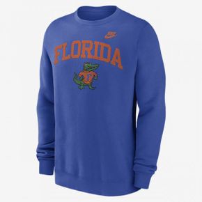 Florida Gators 레거시 클래식 Arch Over 로고 맨즈 나이키 컬리지 풀오버 크루 맨투맨 티셔츠 C